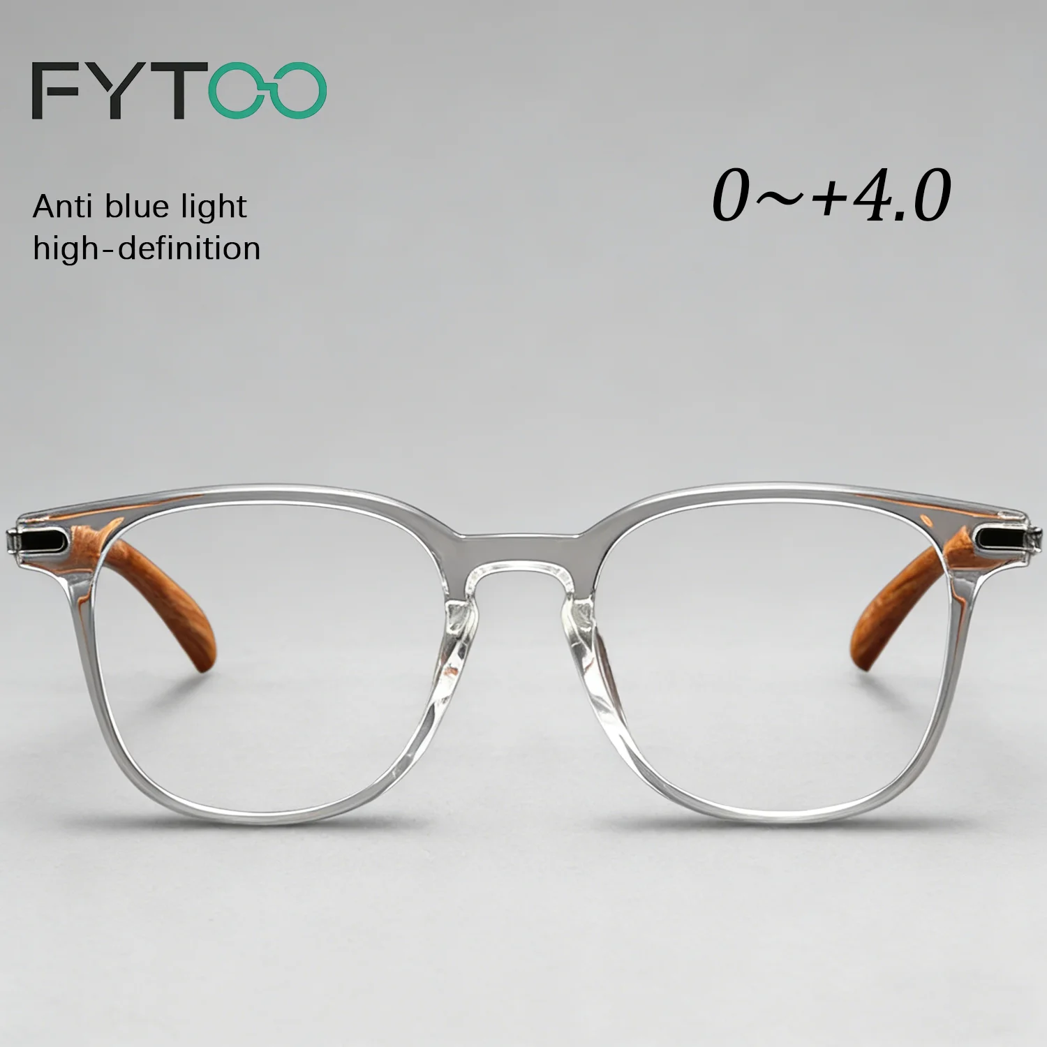 

FYTOO quare reading glasses for men and women, blue light protective computer reading glasses, equipped with prescription