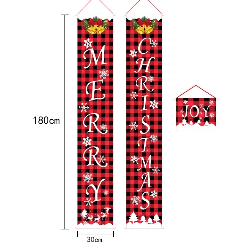 Christmas Oxford cloth elderly European and American door hanging atmosphere decoration flag decorations