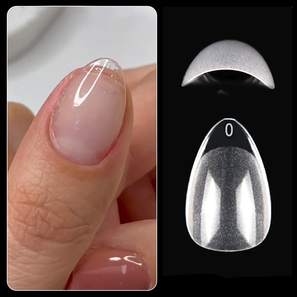 120pcs XXS Extra Short Almond Coffin Nail Tips Half Matte Pre-filed Soft Gel Full Cover Fake Nail for Small Average Nail Beds