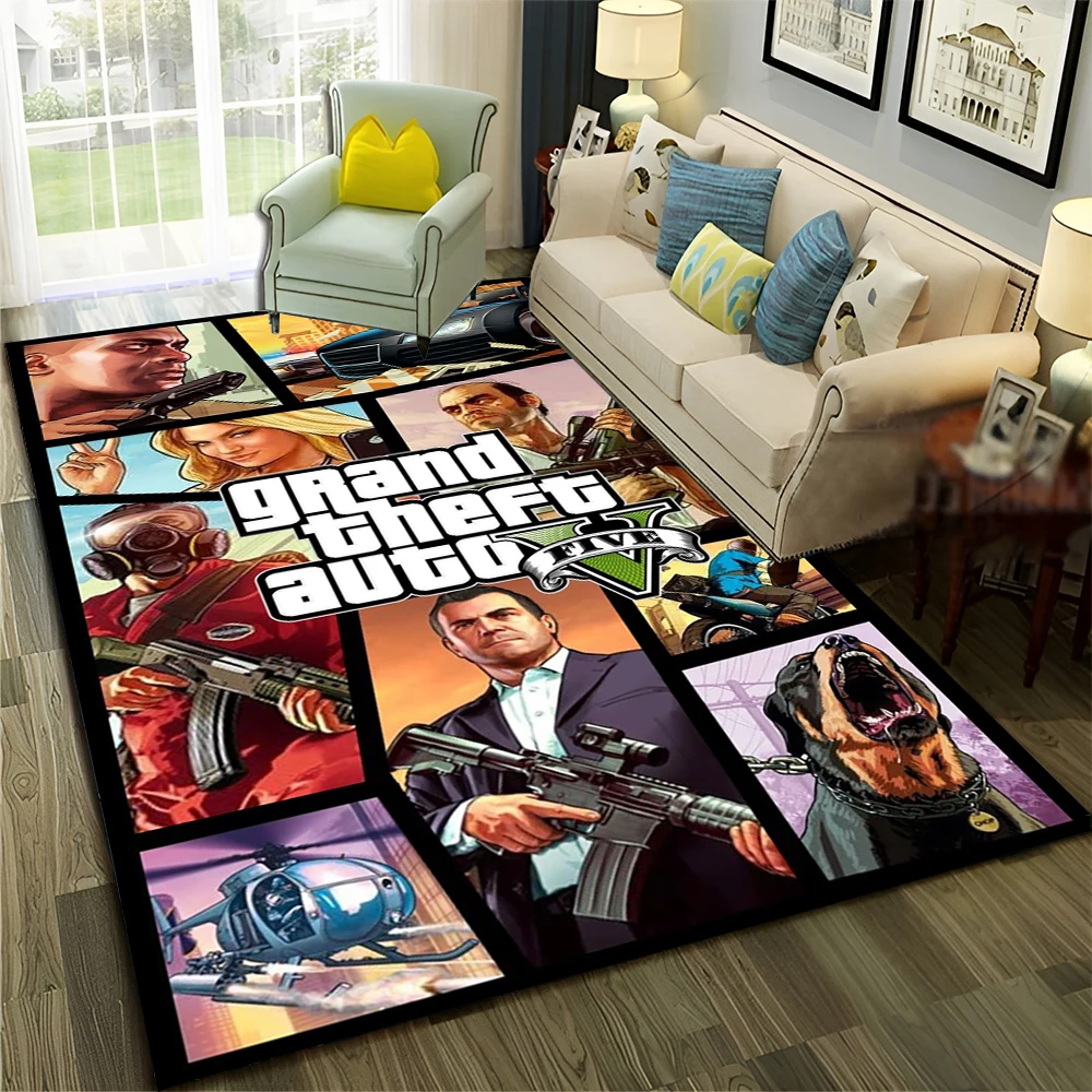 3D Grand Theft Auto GTA Games Gamer Carpet Rug for Home Living Room Bedroom Sofa Doormat Decor,kids Area Rug Non-slip Floor Mat