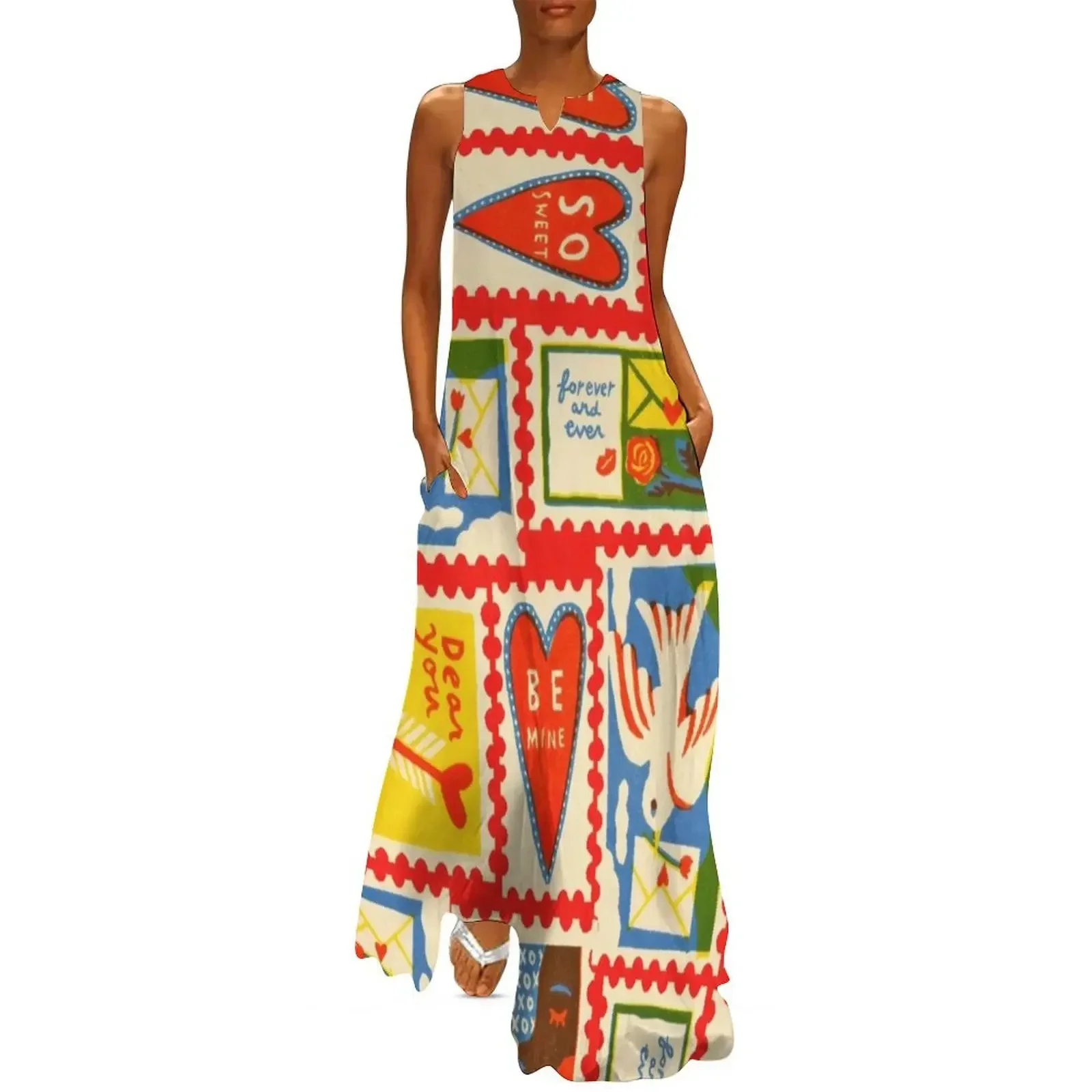 

Retro Valentine's Day Collage Vintage Long Dress summer dresses women 2025 Dress