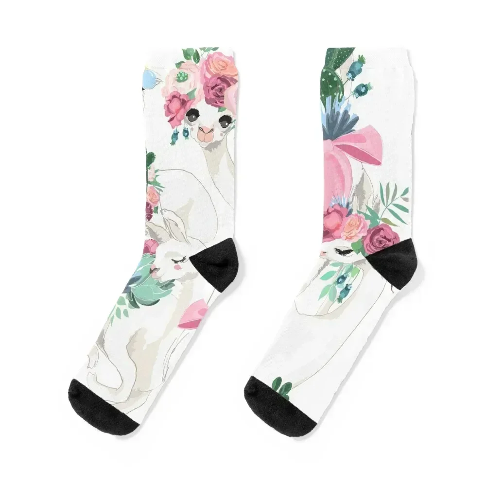 

three lamas design Socks loose snow set gift Men's Socks Luxury Women's Crossfit designer Thermal man winter Socks Men's Women's