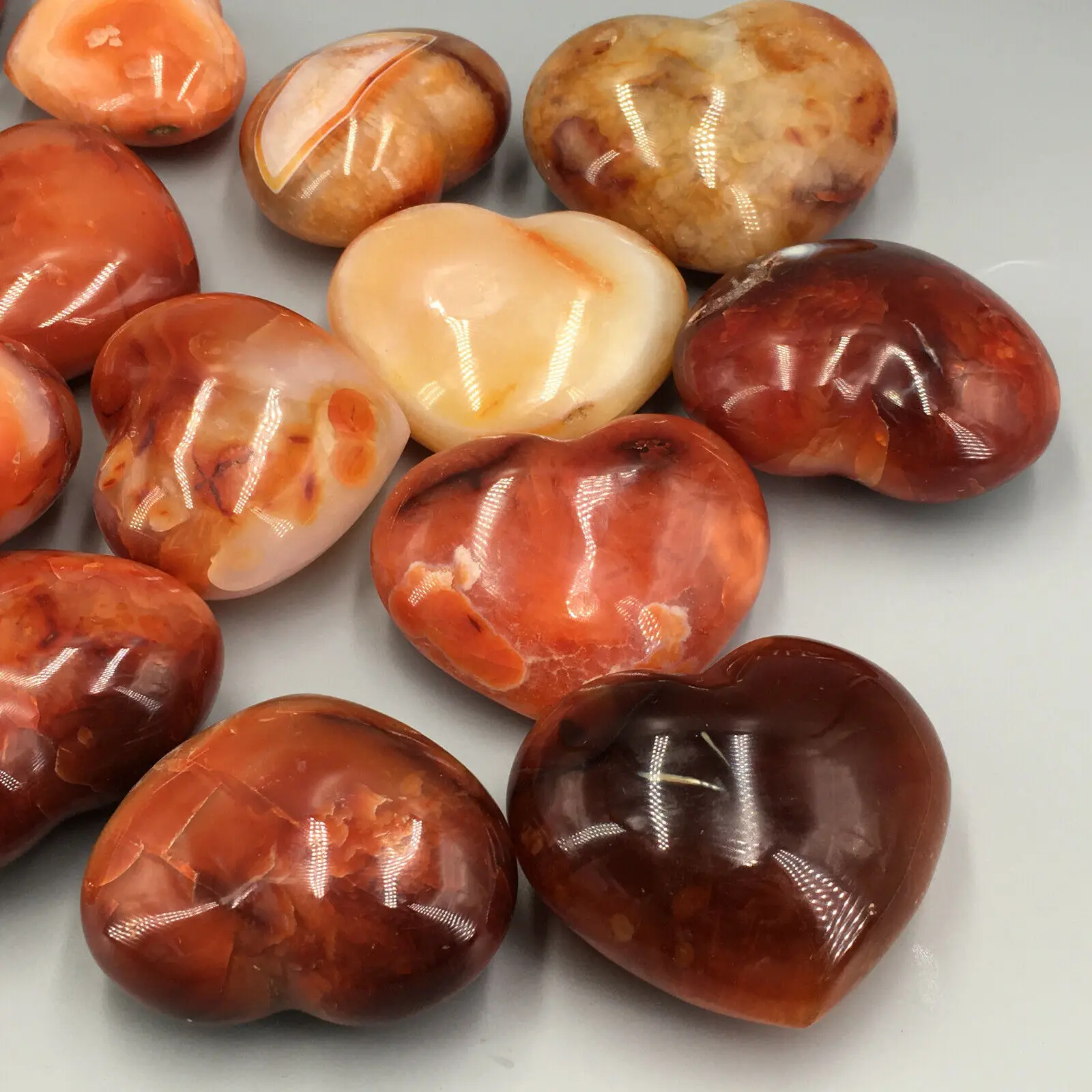 Natural carnelian Stone quartz crystal Specimen Heart healing