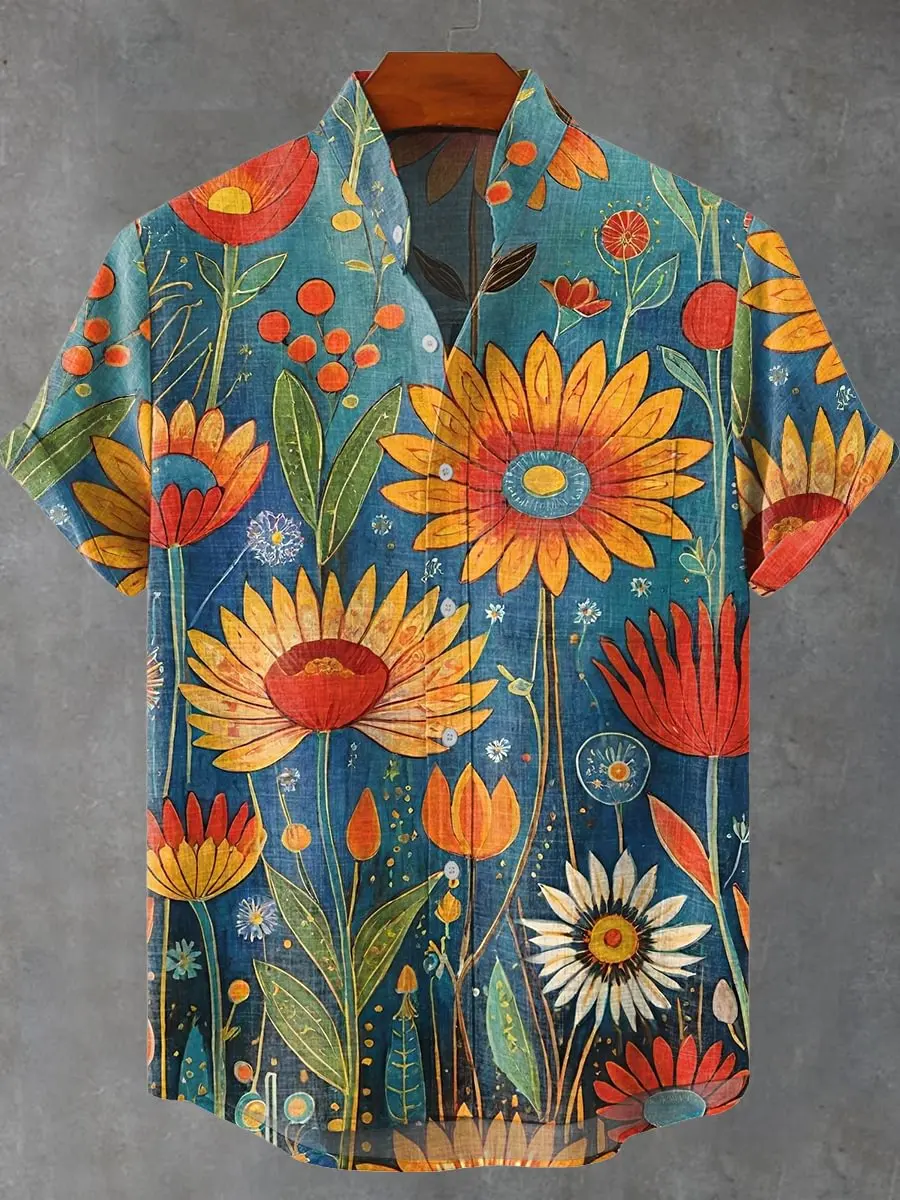 

Harajuku Men's Shirt 3D Printed Short Sleeve Shirt Hawaiian Style Single Row Zipper Folding Beer Festival Summer