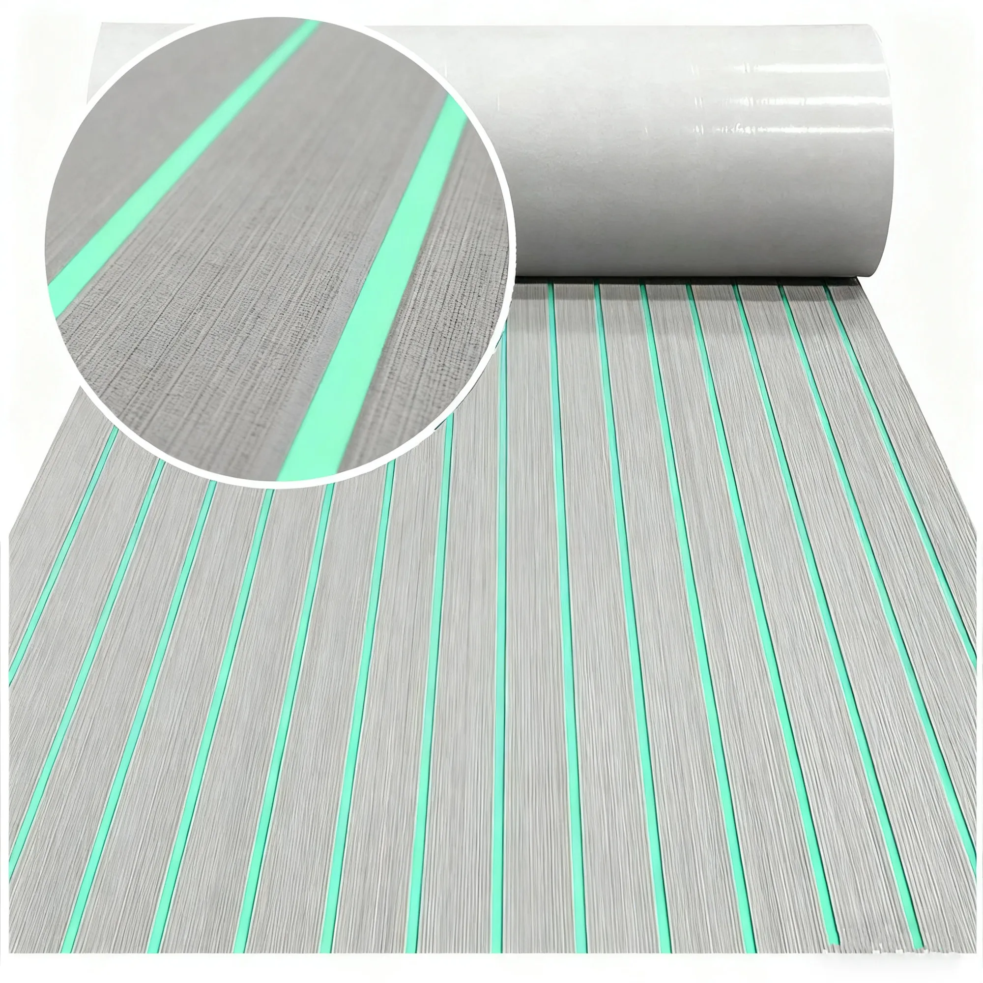 

2400MM Self-Adhesive Boat Decking Sheet Foam Faux Teak Decking EVA Foam Marine Flooring Accessories Marine Gray 2400x450mm