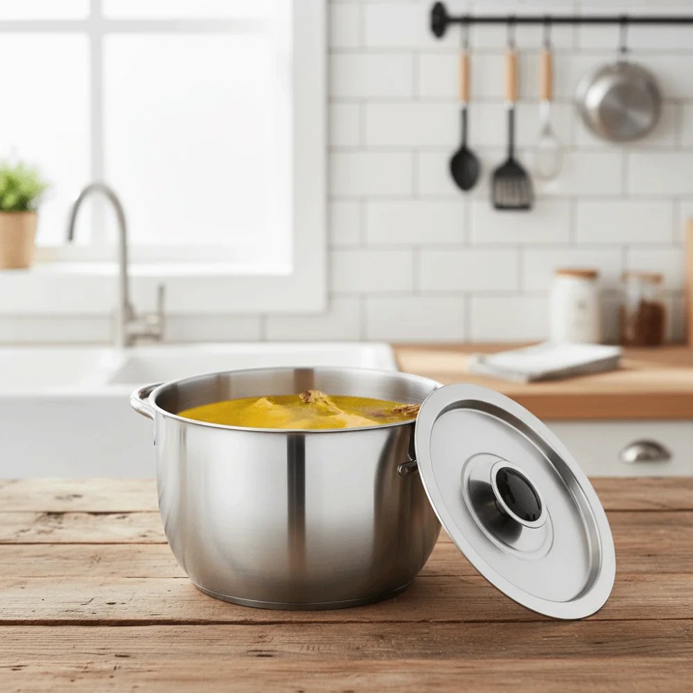 316 Stainless Steel Lard Filter Pot Folding Handle Large Capacity Oil Strainer Tank with Filter Mesh Drop-proof Grease Container