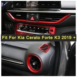 Air Conditioning AC Vent Outlet Cover Trim Fit For Kia Cerato Forte K3 2019 - 2023 Red / Car Carbon Fiber Interior Accessories