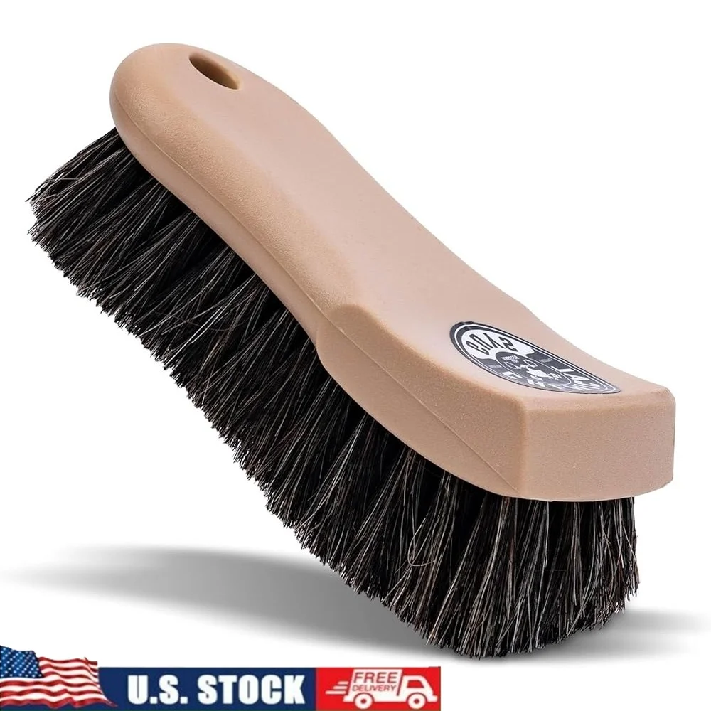 

Horse Hair Leather Cleaning Brush Car Interior Furniture Sneakers Boots Gentle Deep Cleaning Versatile Durable Upholstery