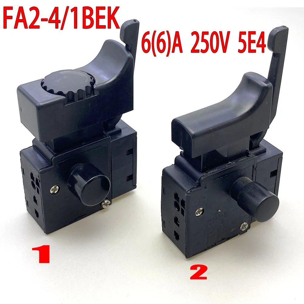 

FA2-4/1BEK Black 6A 250V 5E4 Electric Drill Speed Control Trigger Button Switch Trigger Switch With Small Light For Power Tools