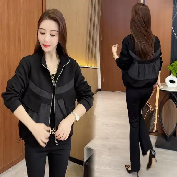 

Faionable Свободная верхняя одежда для женщин Long Sve 2024, осенний новый модный топ, закрывающий живот, ранняя осень