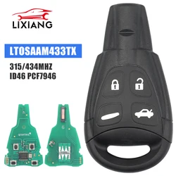 LIXIANG For Saab 9-3 93 2003 2004 2005 2006 2007 Car Remote Key 315Mhz 433MHZ Car Smart Key Fob LTQSAAM433TX PCF7946AT ID46 Chip