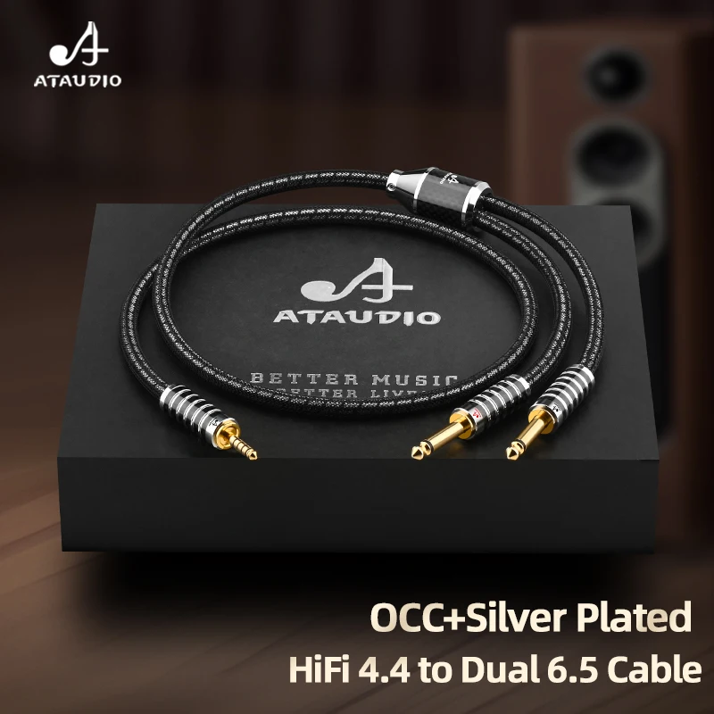 Cavo HiFi da 4,4 mm a doppio 6,5 mm OCC placcato argento 4,4 bilanciato a splitter Cavo audio doppio 6,5 TS per amplificatore lettore bilanciato