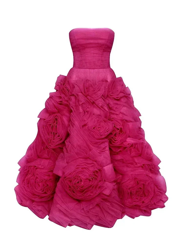 ชุดเดรสค็อกเทลแบบมีสายรัดไหล่ ความยาวปานกลาง ผ้าทูลล์จีบระบาย แต่งดอกไม้แฮนด์เมด สไตล์เรโทรสุดหรู คุณภาพสูง ออกแบบตามสั่ง คลาสสิกเข้ากันได้กับทุกโอกาส