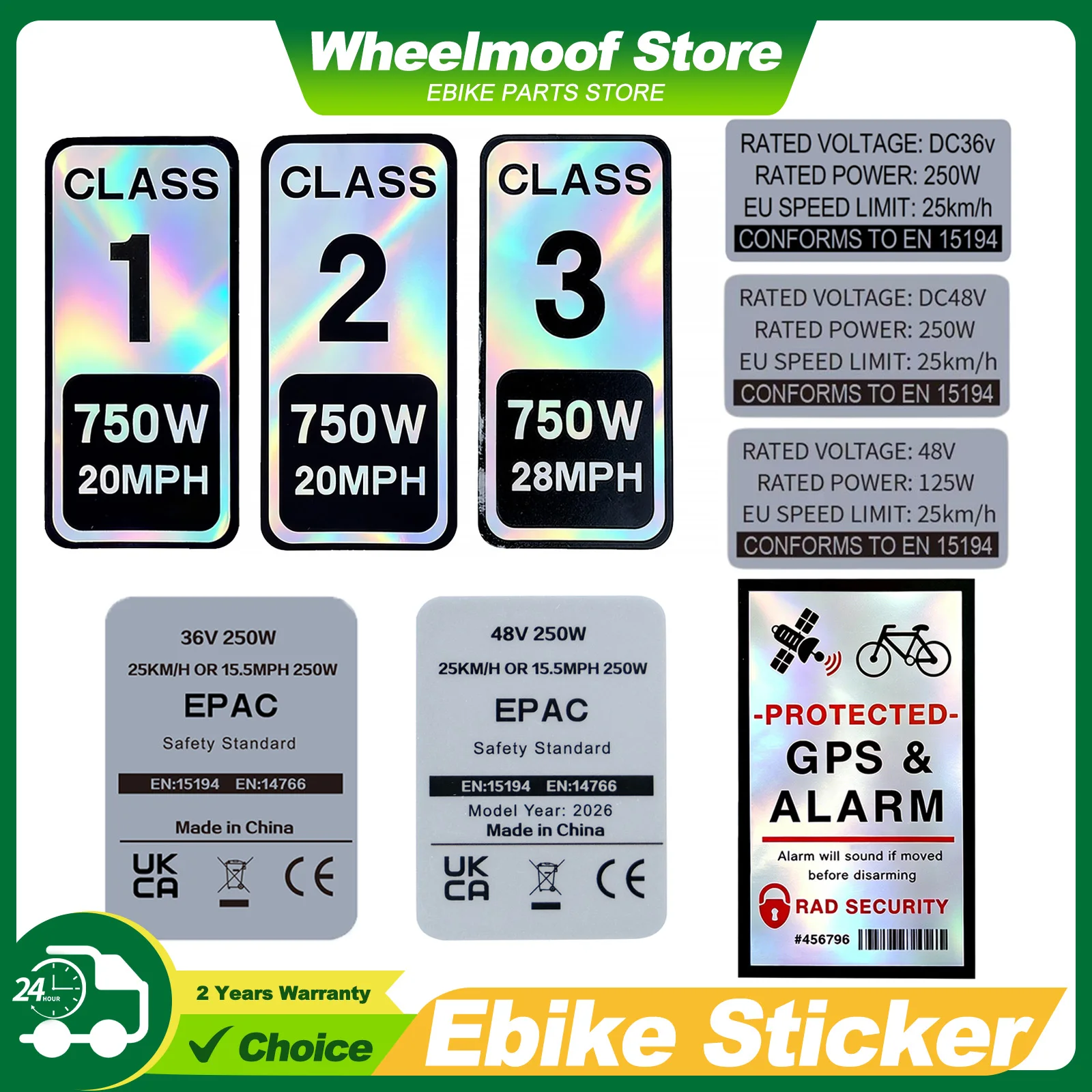 Bicycle Decal, EBIKE Sticker, 36V 48V 250W Electric Bike Label, Compatible for Bafang Tongsheng and Other Brand Conversion Kit