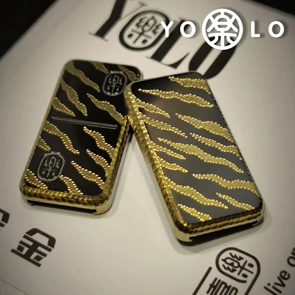 

YOLO STUDIO Циркониевый фиджет-слайдер черно-золотой с тигровым узором, резной, DIY, для взрослых, антистрессовая игрушка