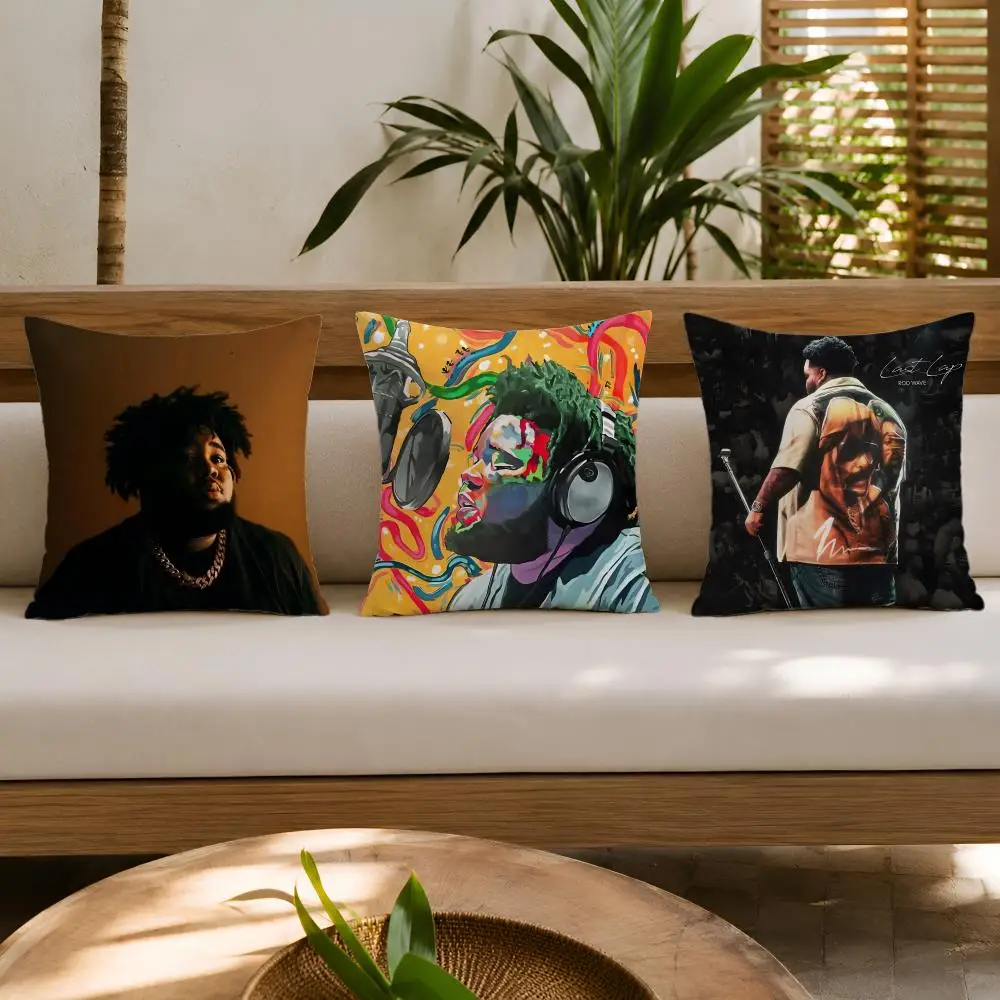 Rapper R-Rod Wave Cushion Cover Wrinkle-Resistant Short Plush Cushion Covers Breathable Machine-Washable