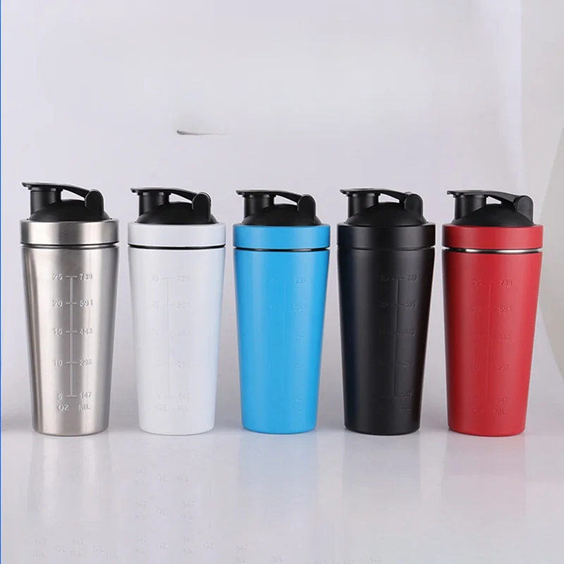 Fitness Sports Water Cup Milkshake Mixing Cup Multifunctional Protein Powder Shaker Cup 304 Stainless Steel Large Capacity