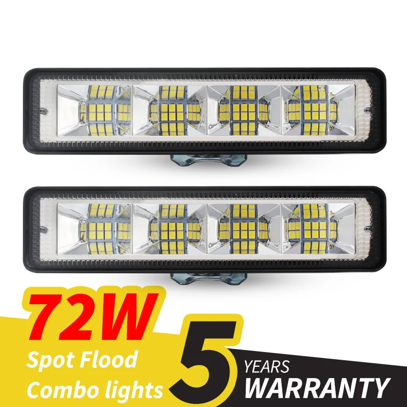 XINFOK 72W Car Work Light LED Bar 4x4 24 LED Worklight Bar Offroad SUV ATV Tractor Boat Trucks Excavator 12-60V led Combo Beam