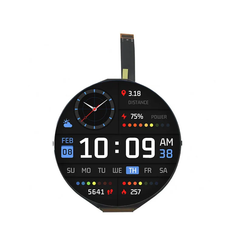 5.0 Inch ES050YMM-A00 1080x1080 Resolution Circular TFT Color Display MIPI Interface Dual Screen Driver Board