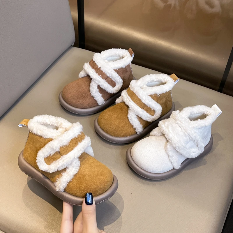 

Children's cotton shoes 2025 winter fashion thick sole plush warm boys shoes Winter snow boots