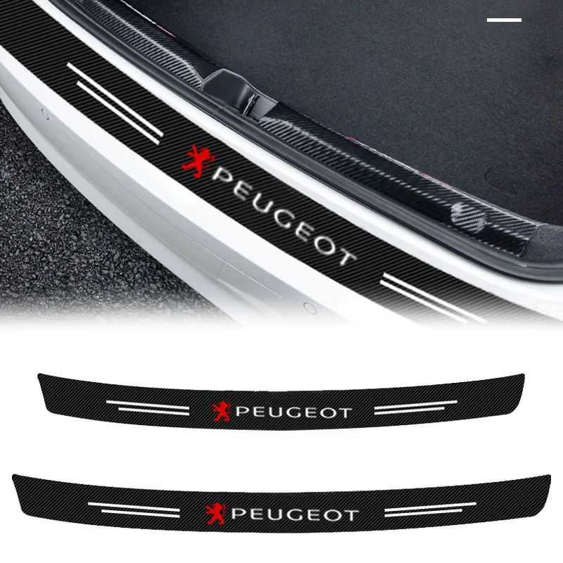 

Автомобильная защитная пленка из углеродного волокна для заднего бампера, 3D наклейки для Peugeot 308 206 207 407 607 108 208 301 308 508 BB1 HX1