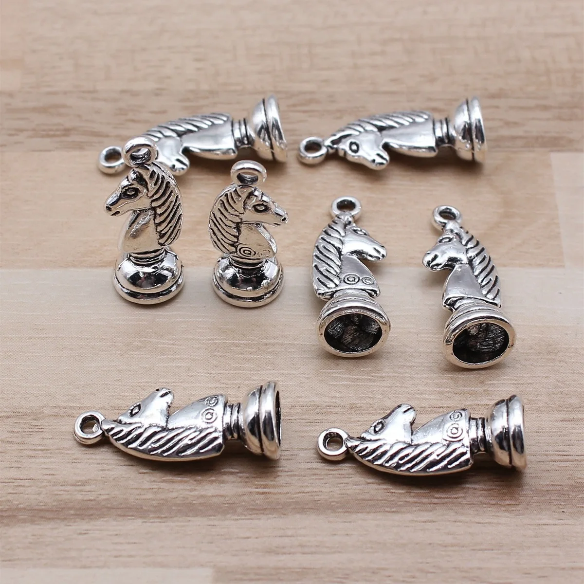 IFOCUS 12pcs/Lot Chess Charms Knight King Queen Pawn Rook Bishop Charms For DIY Jewelry Making