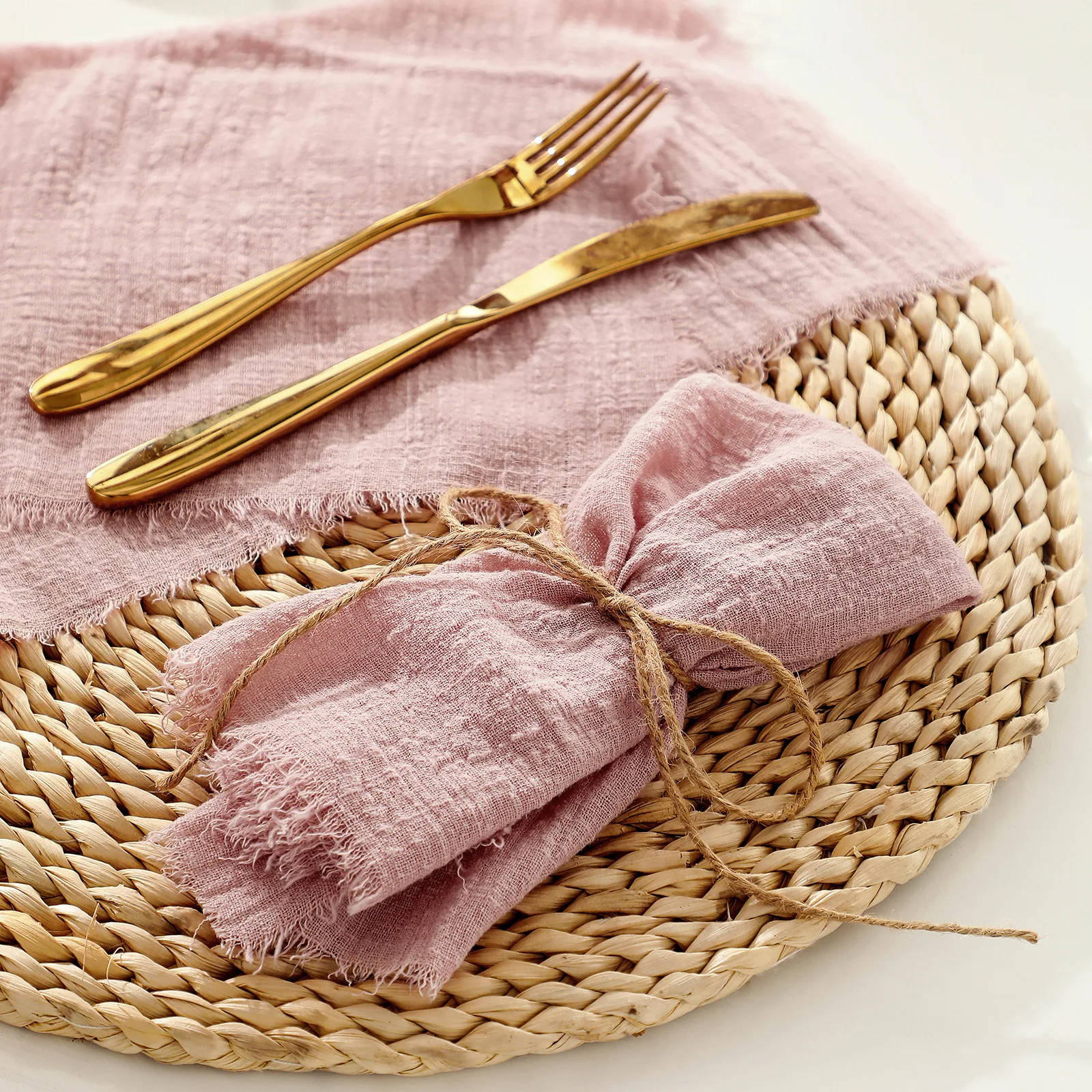 1-24PCS Washable and Reusable Gauze Napkin Ties Elegant and Stylish Ideal for Weddings Christmas and Home Decor