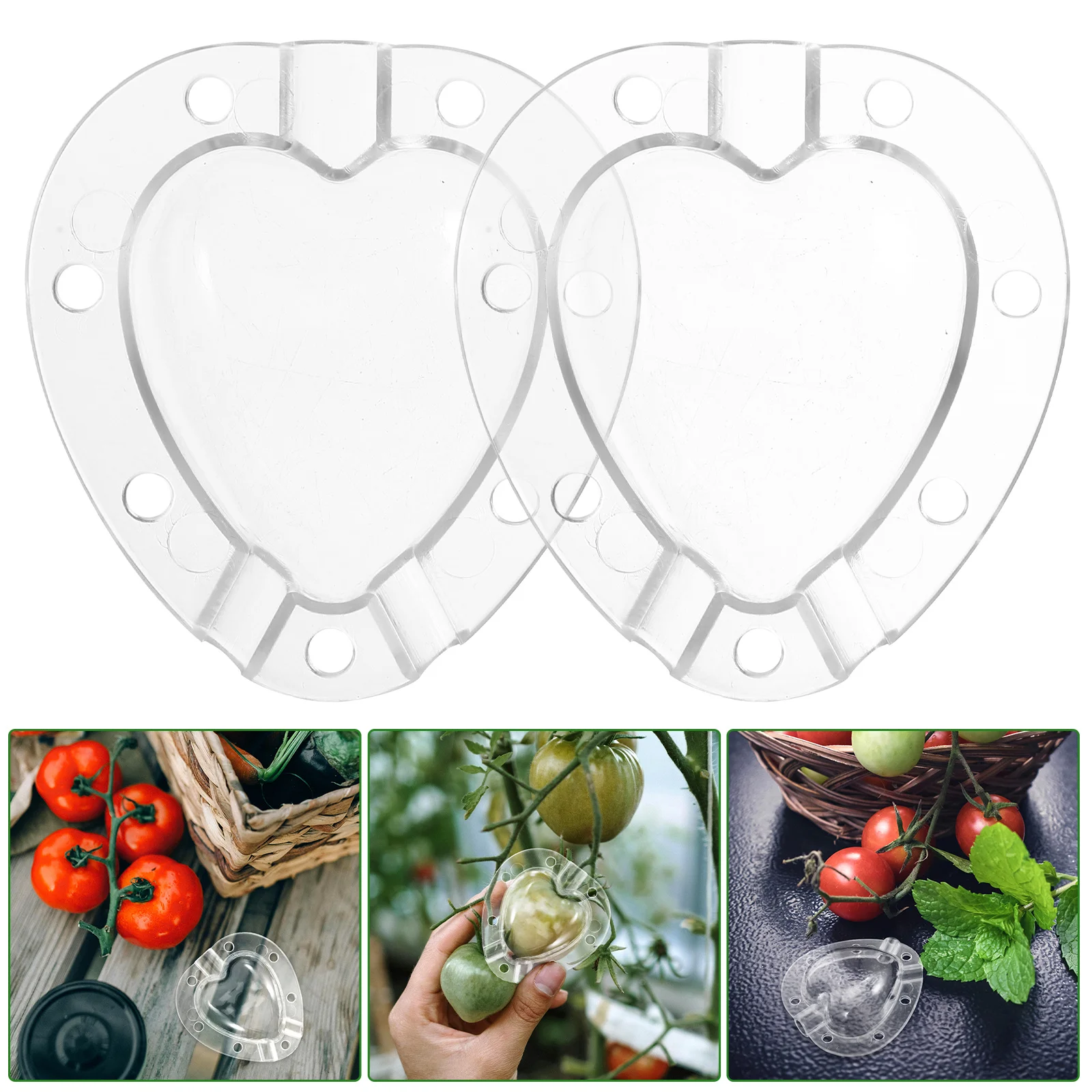 2 juegos de moldes para tomates en forma de corazón y frutas, multifunción, 700x600x400cm, accesorio Adorable para formar moldes transparentes para verduras