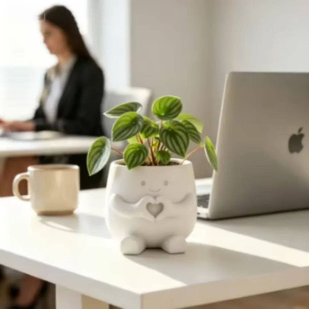 Cute Heart Hands Figure Succulent Planter 3D Printed Mini Desktop Flower Pot Home Garden Tabletop Decor Gift For Plant Lovers