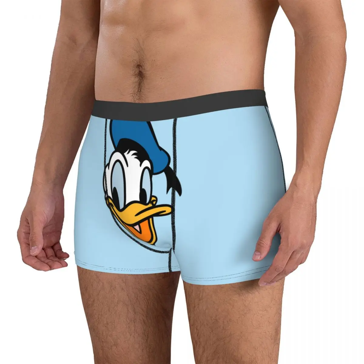 Novelty Boxer Donald Duck Shorts Panties Briefs Men\'s Underwear Mid Waist Underpants for Homme S-XXL