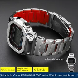 For C-asio 35th Anniversary GMW-B5000 Series Small Square Stainless Steel Case watchband Resin Silicone Bottom Watch Strap