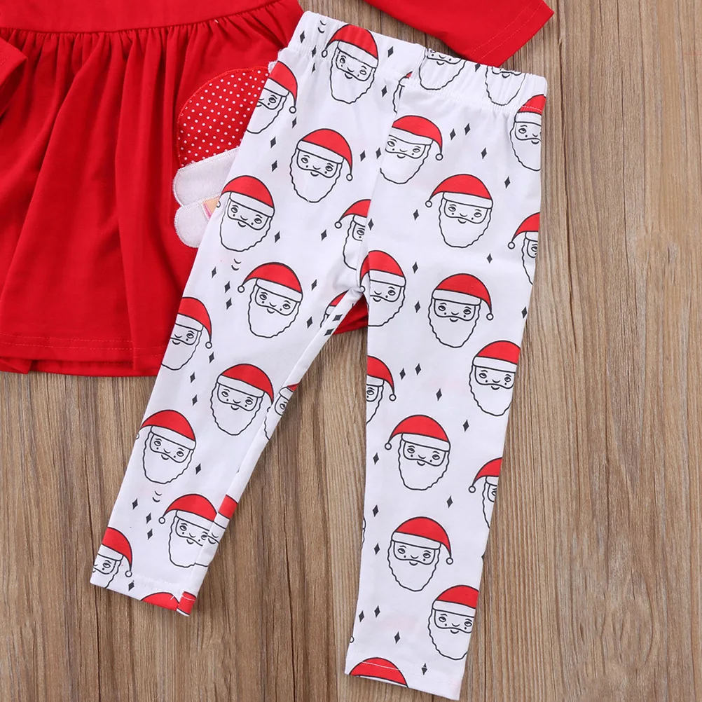 

Christmas Costume Xmas Elements Girls Pants Pattern Clothing Baby Premium Material Cartoon Santa Claus Design Practical