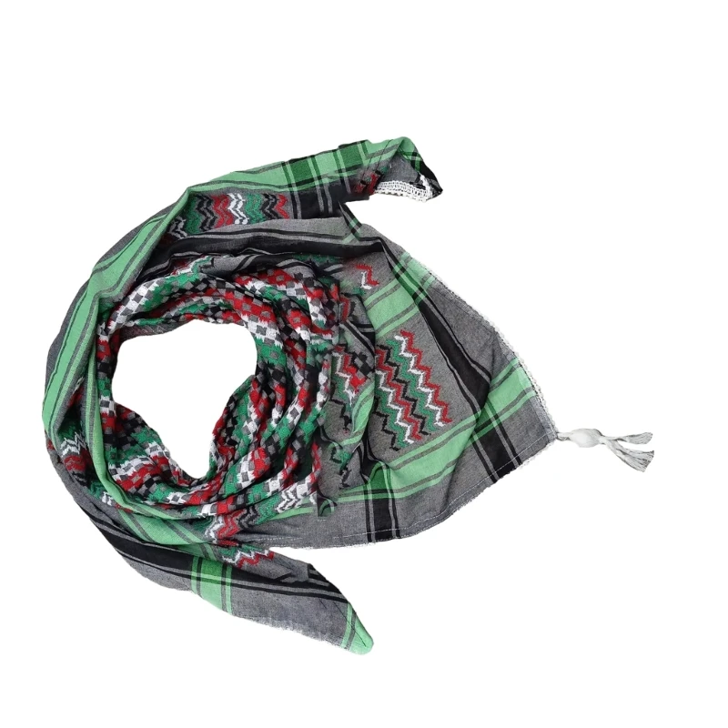 Delicate Arab Scarf for Men Woman Winter Lightweight Pray Scarf Festival Party Windproof Scarf with Houndstooth Pattern