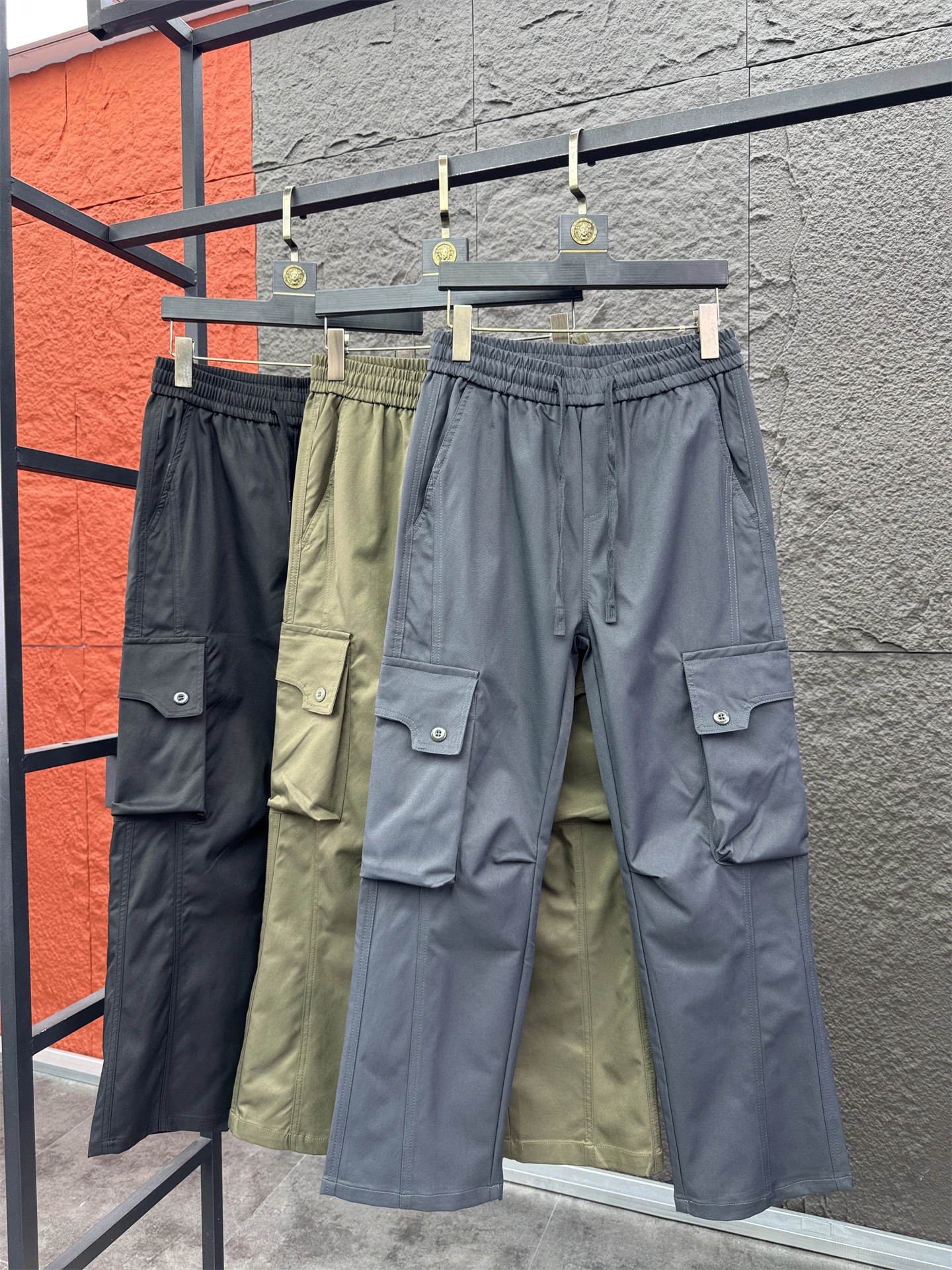 

Svip American Sle, рабочая одежда, брюки, мужские модные прямые брюки, свободный крой, повседневные брюки с эластичной резинкой на талии, осенний чистый цвет