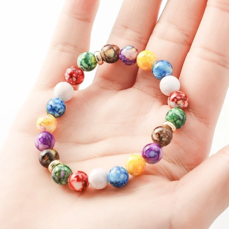 New 7 Chakra Natural Stone Beaded Bracelet for Women Yoga Energy Bracelet Lovers Valentines Day Gift Jewelry Pulseras Mujer