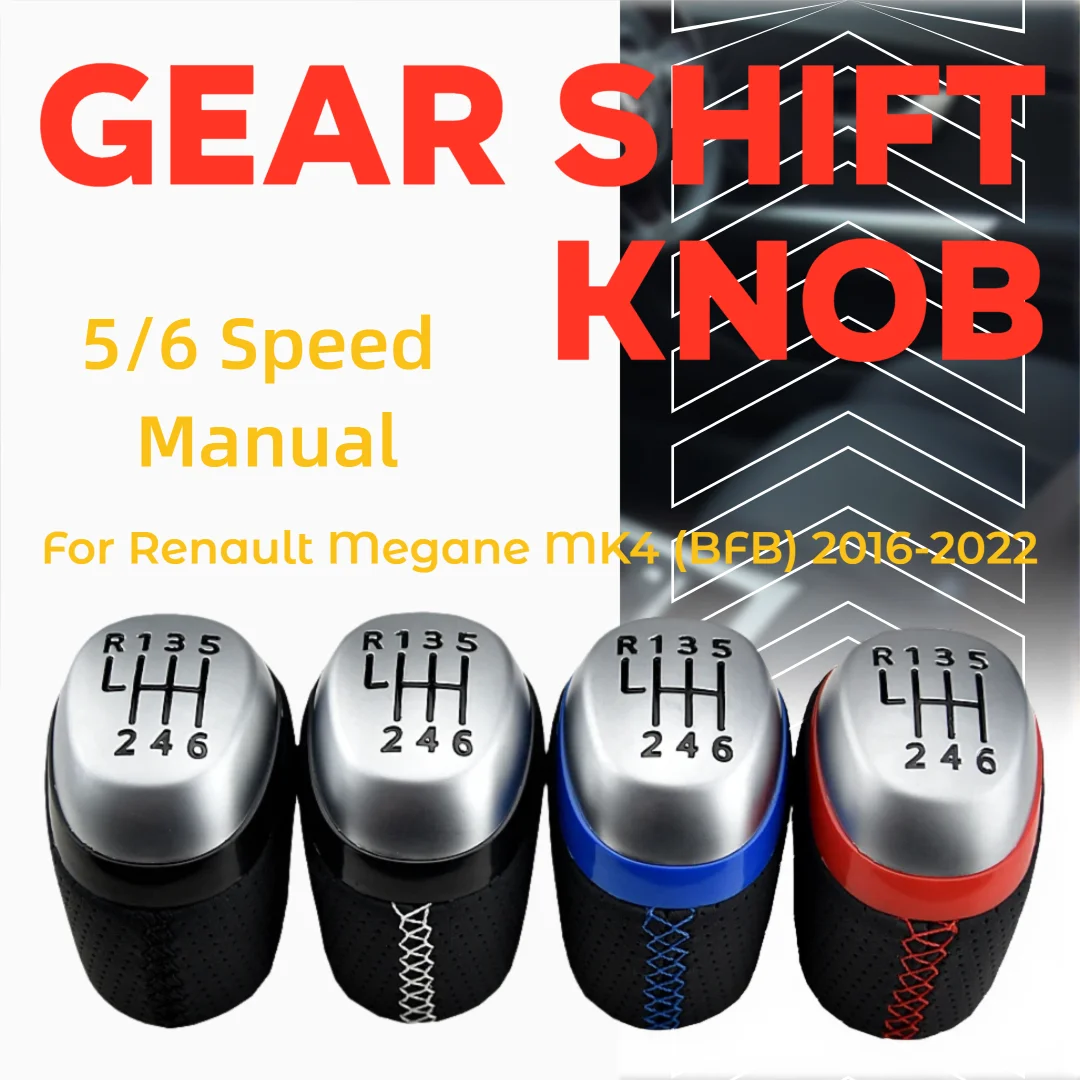 

Fit For Renault Kadjar Talisman 2015-2022 5/6 Speed Car Interior Gear Shift Knob Manual Transmission Gear Shifter Lever Head