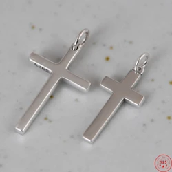 S925 Sterling Silver Pendants for Men and Women Christ Prayer Jesus Simple Soft Cross Punk Jewelry New Fashion Jewelry Wholesale