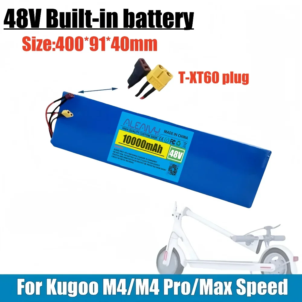 

48V 10Ah 12Ah 14Ah 13S4P 18650 Lithium Battery Pack with BMS for Kugoo M4/M4 Pro/Max Speed Replace Built-in Batteries