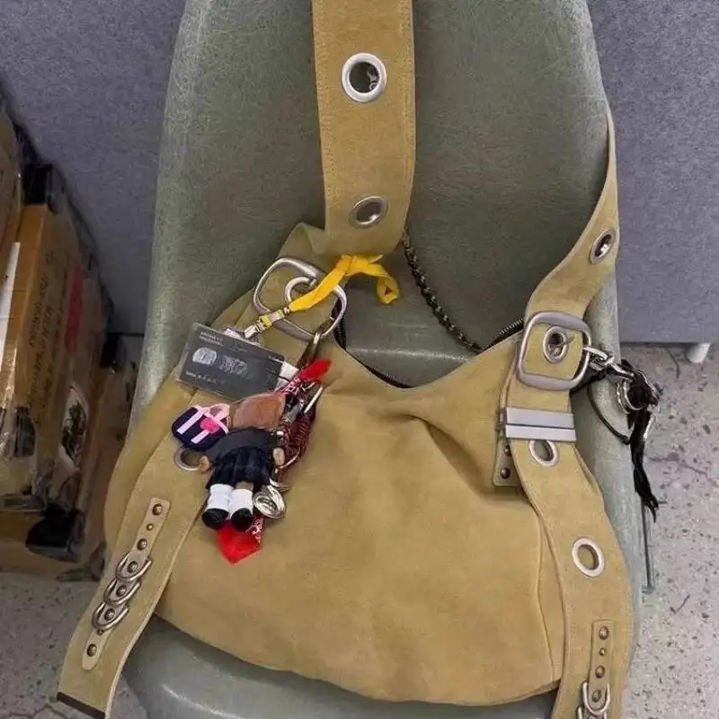 خمر الشرير الجرونج Y2k الجمالية تحت الإبط حقيبة الكورية عالية السعة موضة حقائب كروسبودي عادية الشارع الشهير حقائب كتف #1