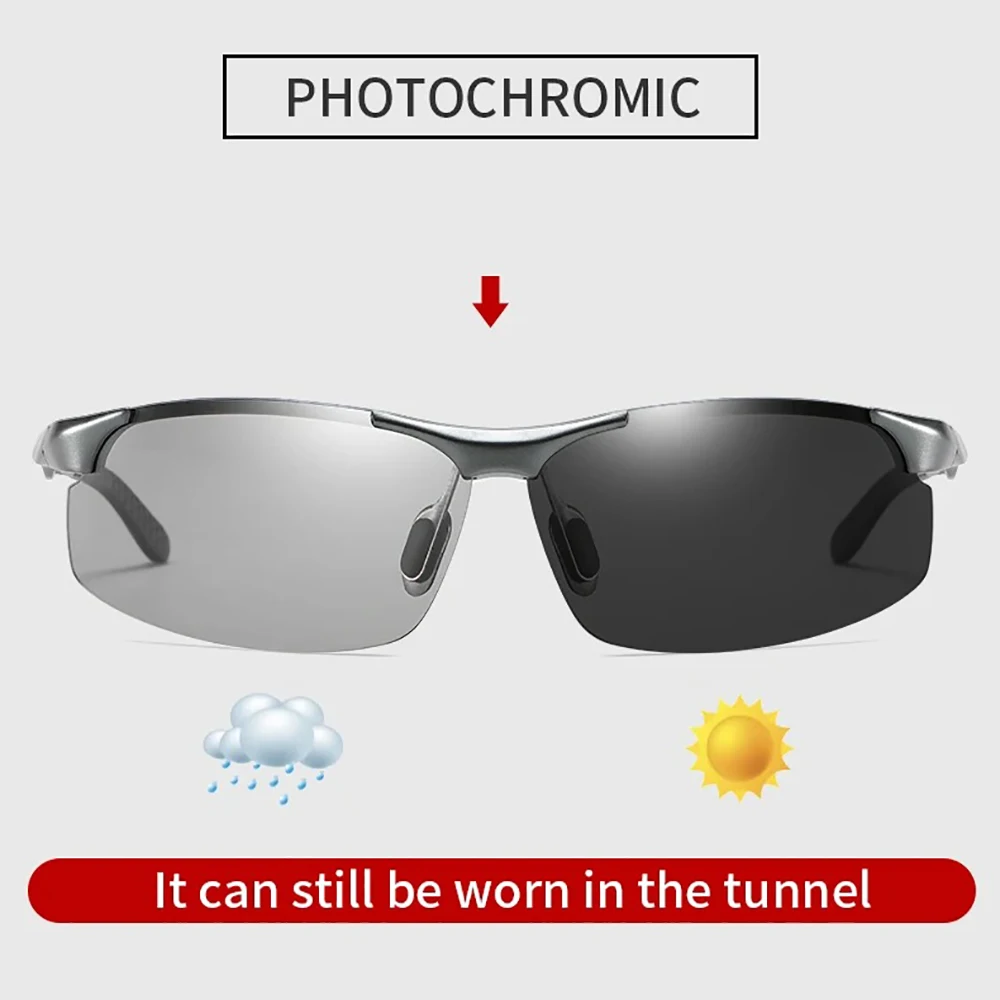 남성 여성을위한 GUZTAG 낚시 스포츠 선글라스 편광 된 UV400 야외 선글라스 광변색 야간 투시경 안경 G2173