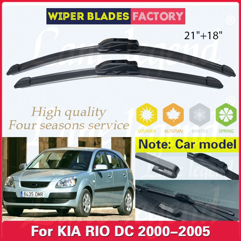 Wiper LHD Front Wiper Blades For KIA Rio 1 DC 2000 - 2005 Windshield Windscreen Clean Window Car Rain Brushes 21