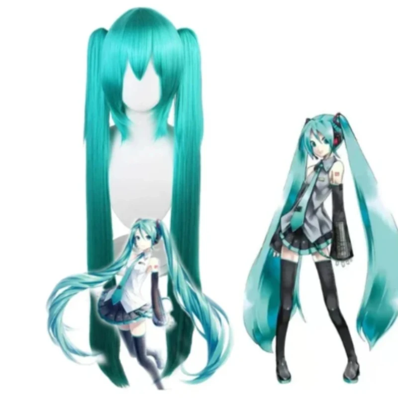 Miku Costume Cosplay Set completo tuta in tessuto in pelle verniciata argento Miku Cosplay copricapo parrucca Outfit JK uniforme per donna ragazze