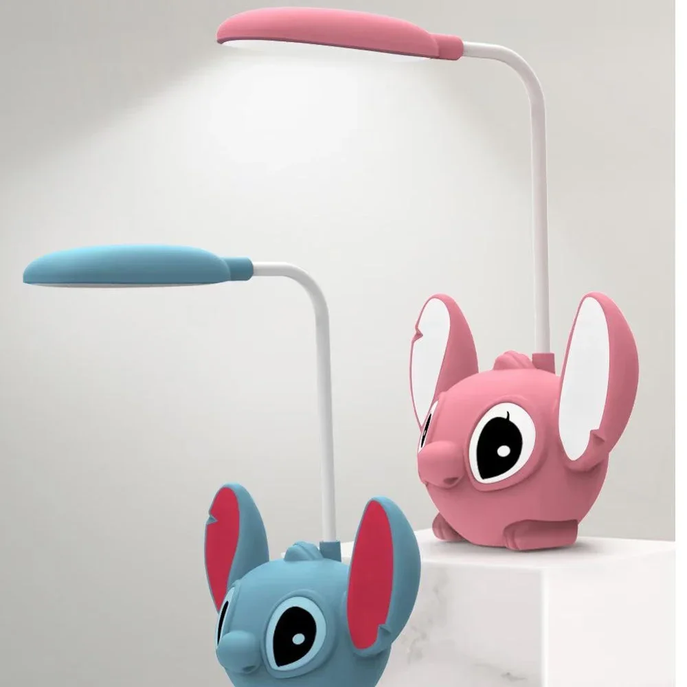 Disney Lilo & Stitch Led Desk Lamp With Pencil Sharpener Foldable Light Cute Desk Lamp Usb Recharge Light Gift From Classmates