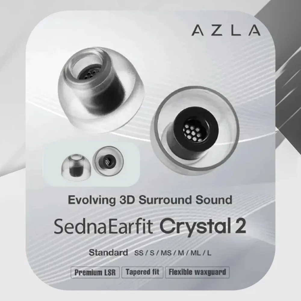 

AZLA Crystal 2 LSR Жидкие силиконовые насадки для ушей Противоскользящие заглушки для ушей Пылезащитный чехол Crystal II Стандарт для 64Audio XM5 Фильтр Advar IE900