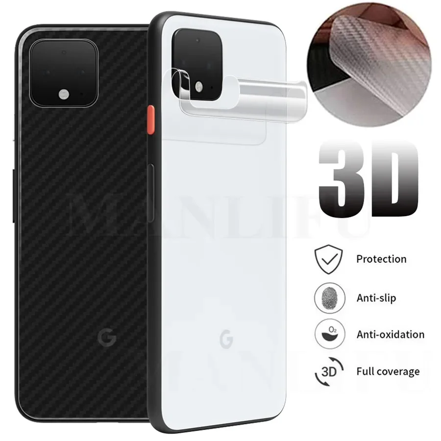 5Pcs 3D Back Carbon Fiber Screen Protector For Google Pixel 6 7 8 Pro 4 XL 2XL Full Cover Protective Matte Film Google 7 4a 5G