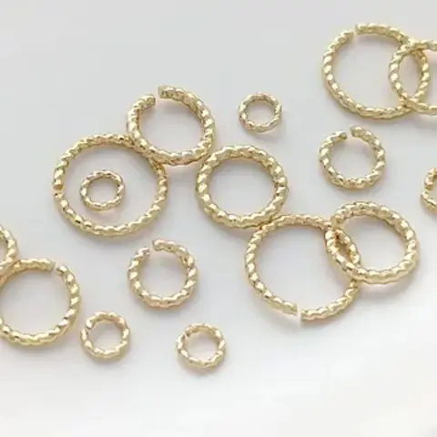 

Handmade 14K Gold Color Floral Opening Ring DIY Single Loop Bracelet Necklace Earrings Jewelry Connection Ring Accessories