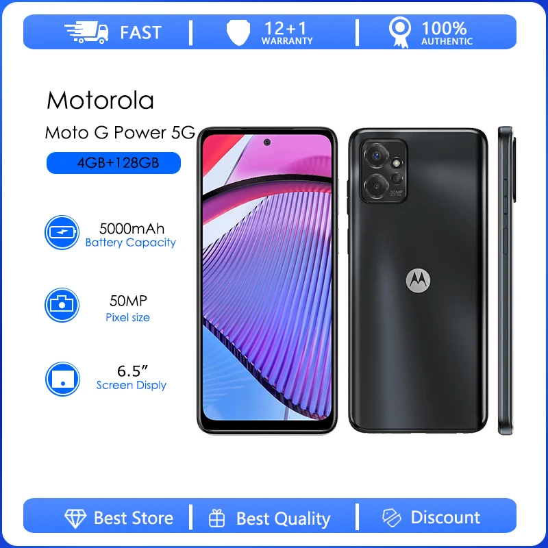Оригинальный разблокированный смартфон Motorola Moto G Power 5G XT2311 One Sim, 4 ГБ ОЗУ, 128 ГБ ПЗУ, восьмиядерный, 50 МП, 6,5 дюйма, 5000 мАч, Android 13 Оригинальный разблокированный смартфон Motorola Moto G Power 5G XT2311 One Sim, 4 ГБ ОЗУ, 128 ГБ ПЗУ, восьмиядерный, 50 МП, 6,5 дюйма, 5000 мАч, Android 13