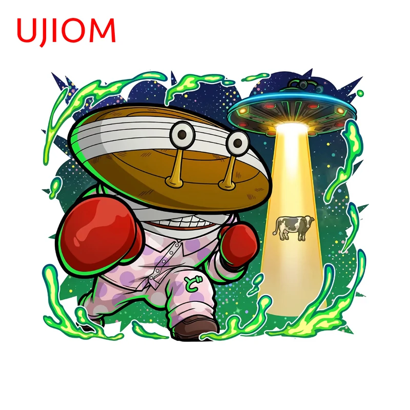 UJIOM Cartoon Alien Monster Wall Stickers Interesting Atractive Vestibule Wardrobe Decal Scratch Proof Bathroom Accessories