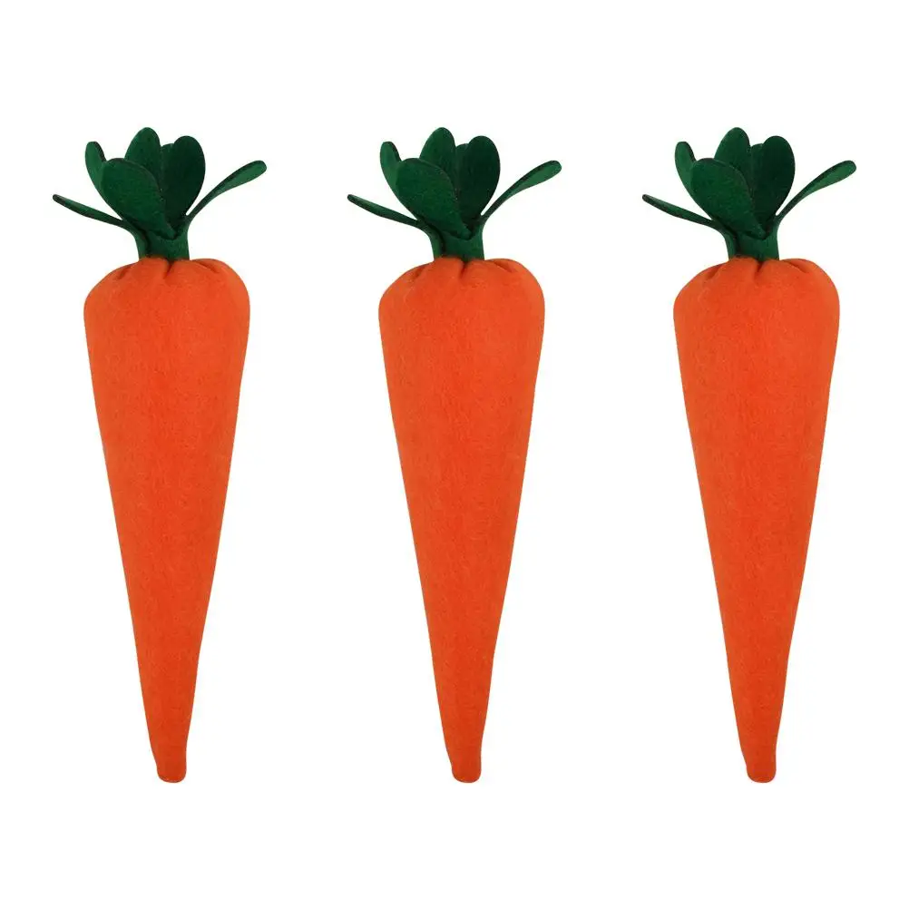 3 Pcs Carrot Ornaments for Easter Simulation Decors Artificial Decoration Party Supplies Festival Kids