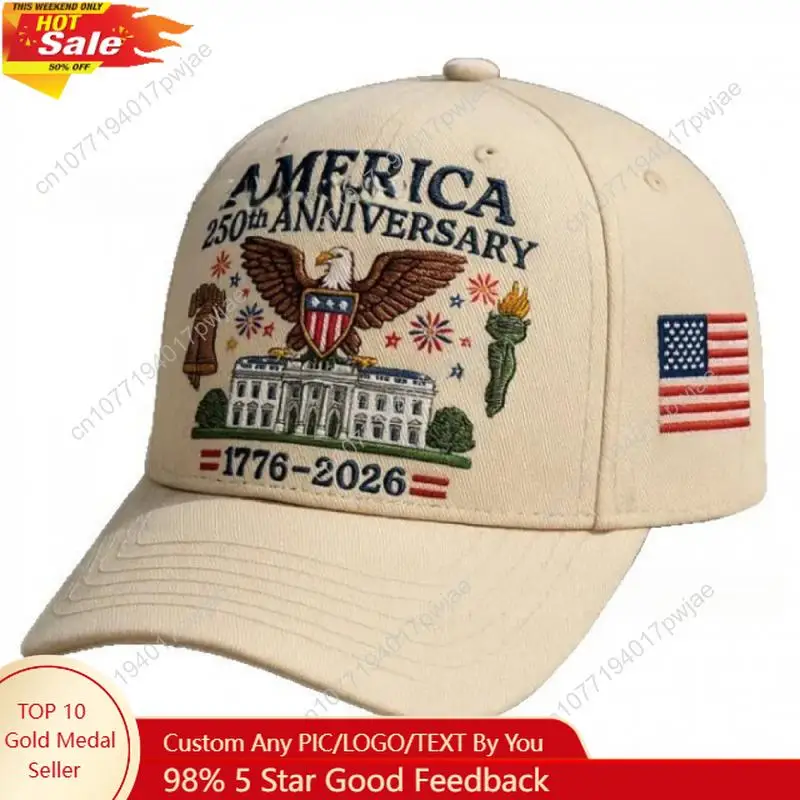 

Unisex US 250th Anniversary Commemorative Baseball Cap - Adjustable Sun Protection for Casual Outdoor & Daily Wear